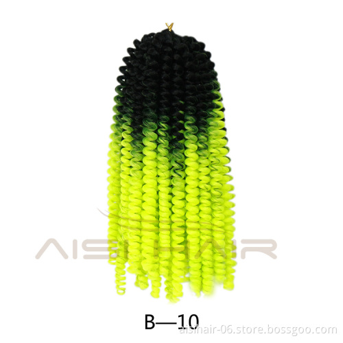 Aisi Hair 8 inch Crochet Braids Ombre Spring Twist Hair Synthetic Hair Extensions Braids Kinky Curly Twists Braids for Women